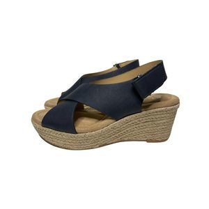 CL BY LAUNDRY JUTE WEDGE HEEL SLINGBACK SANDALS BLACK SIZE 7/37.5 EU